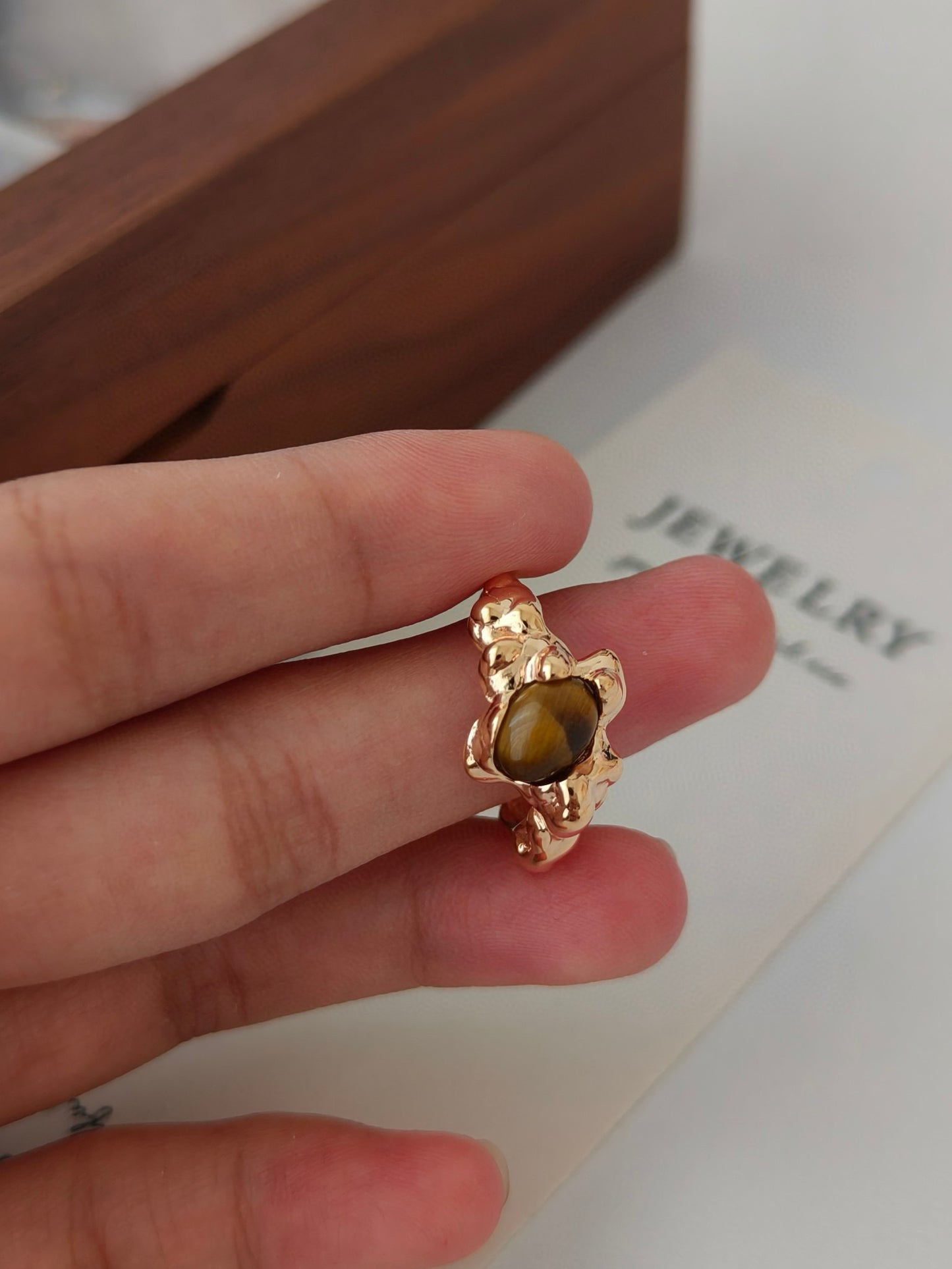 Vintage Tiger Eye Stone Rings