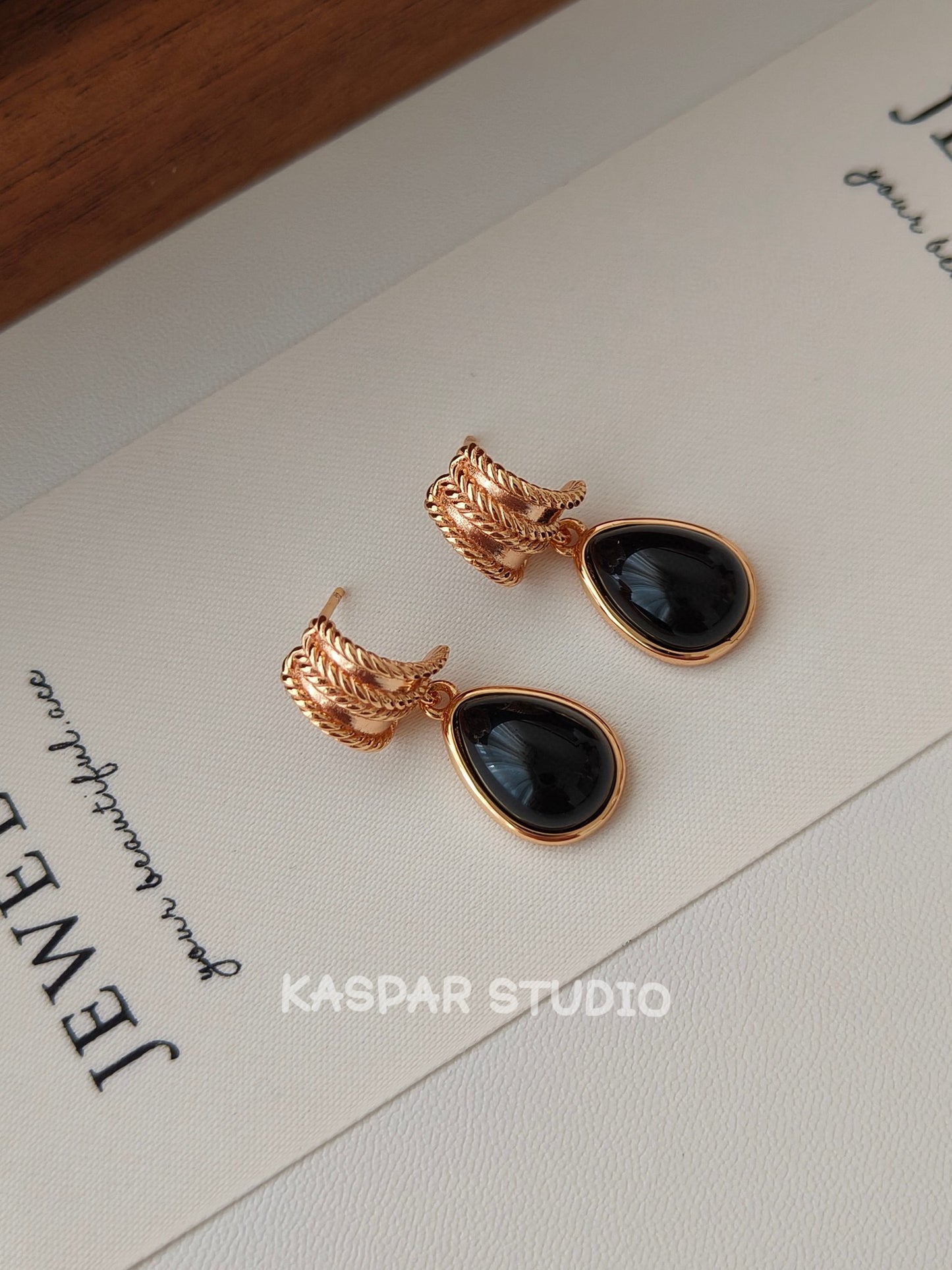 Vintage Black Drop Earring