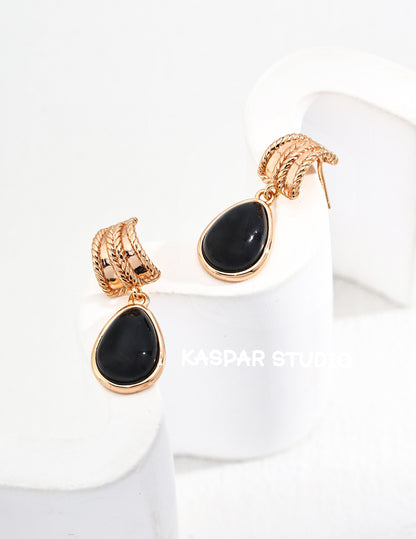 Vintage Black Drop Earring