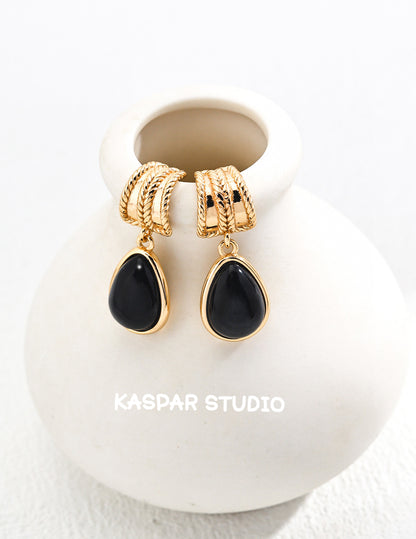 Vintage Black Drop Earring