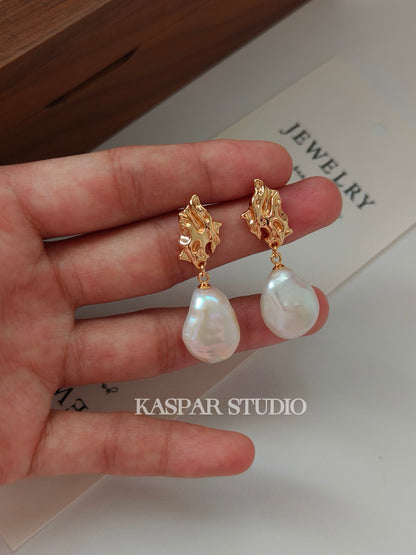 Silver  Pearl Drop Earring