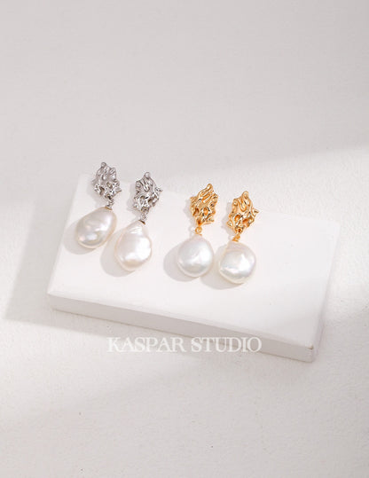 Silver  Pearl Drop Earring