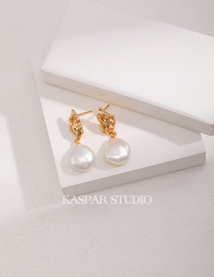 Silver  Pearl Drop Earring